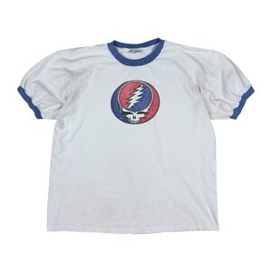 Grateful Dead Steal Your Face Ringer T-Shirt Men's XL White Blue 90s 00s